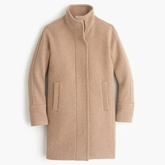 J. Crew Jackets Coats Jcrew 2 Cocoon Coat Italian Stadium Cloth Wool Heathered Sandstone Camel Poshmark